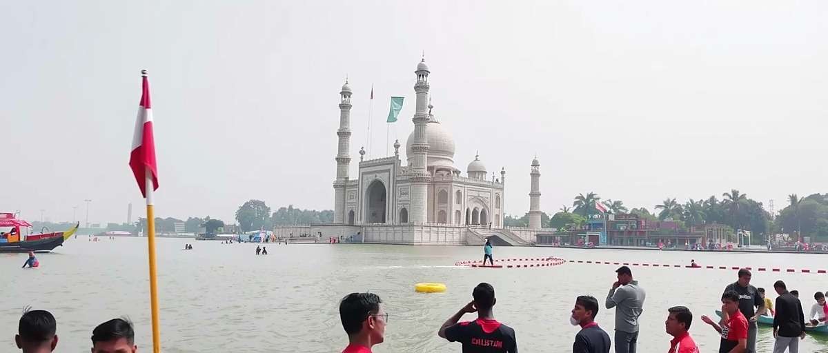Hussain Sagar Festival Real-world Hussain Sagar Festival with players gathered for tournaments and water sports activities